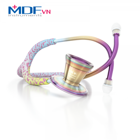 Ống nghe MDF ProCardial Cardiology Titanium - Rainbow Leopard / Kaleidoscope